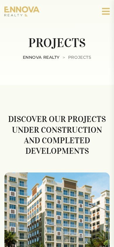 Ennova Realty real estate website on mobile, built by Endorse Media