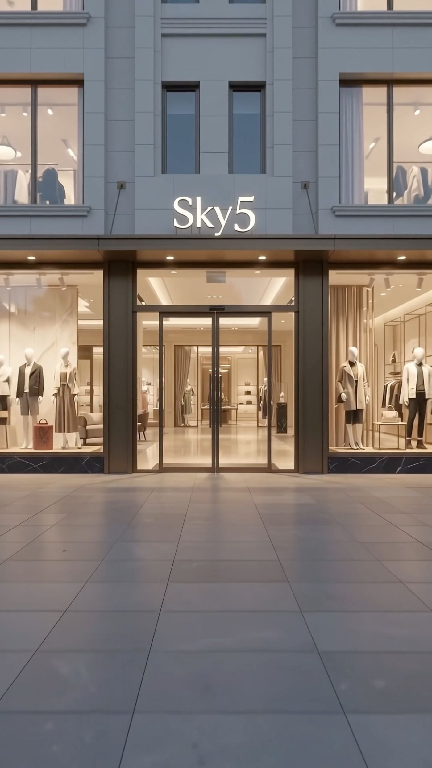 Sky5 DHA Phase 4 storefront entrance render