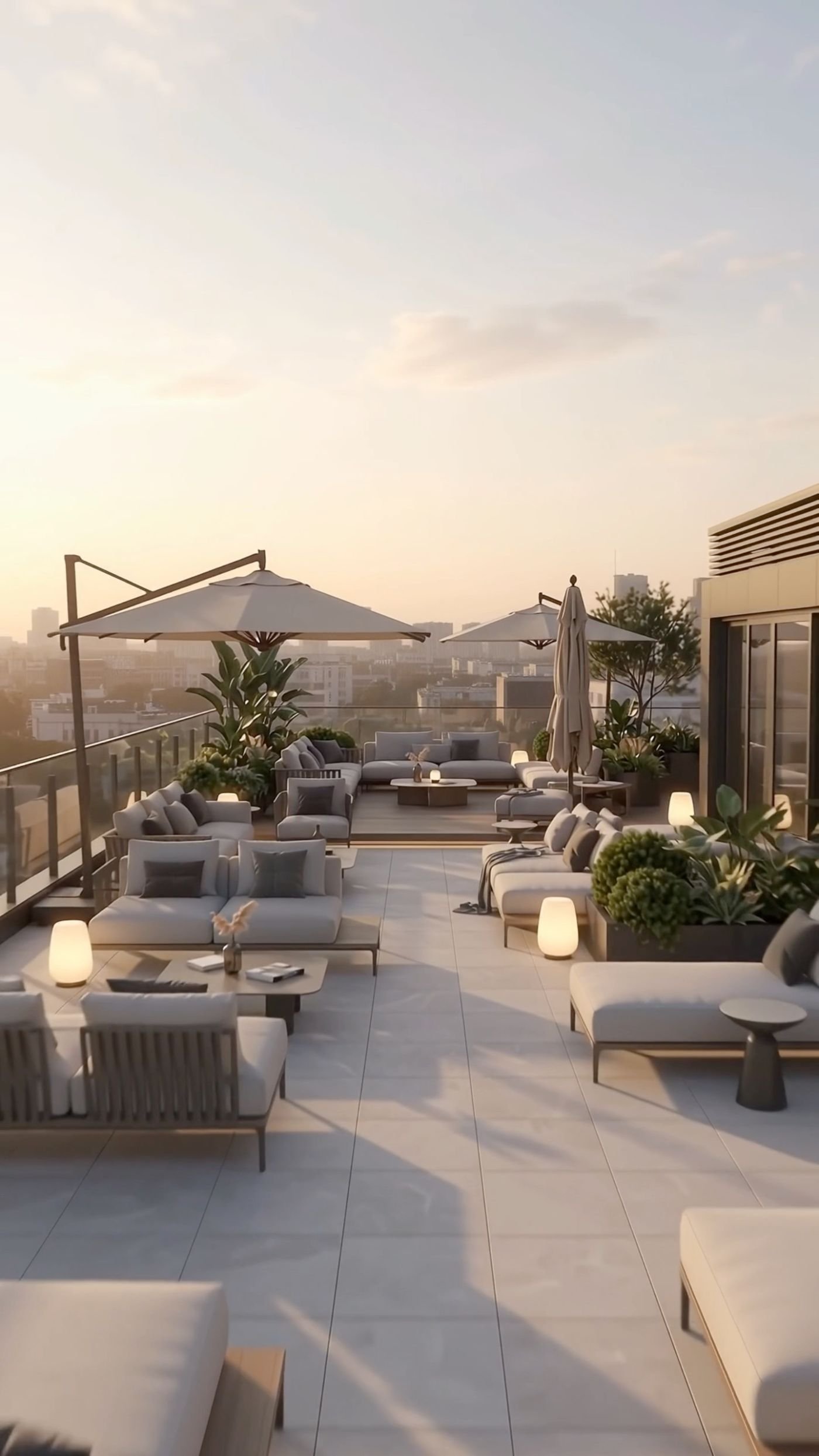 Sky5 DHA Phase 4 rooftop lounge render
